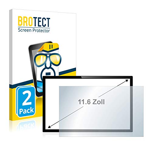 BROTECT 11.6" Protector Pantalla para Monitores industriales con 11,6 Pulgadas (29.5 cm) [256 x 144 mm, 16:9] (2 Unidades) Protector Transparente