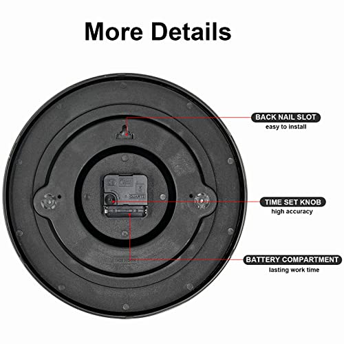 Andstar 12Inch Modern Marble Texture Wall Clock Silent Non Ticking Battery Operated Round Frameless Wall Clock For Home,Living Room,Bedroom,Office,Canteen,School Decorative #TOP3