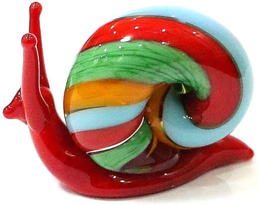Amazon.co.jp: ムラーノガラスカタツムリミニチュア置物飾りカラフルな