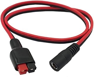Halokny 14AWG DC 5.5mm x 2.1mm Power Plug Extension Cable Connector for Generator Backup Battery and Foldable Solar Panel, Compatible Anderson PowerPole Port - 60CM/2Ft (5.5x2.1mm Female)