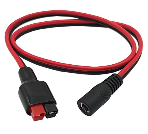 Halokny 14 AWG DC 5,5 mm x 2,1 mm verlengkabel connector voor generatorback-up batterij en opvouwbaar zonnepaneel, compatibel met PowerPole Anderson poort - 60 cm (5,5 x 2,1 mm