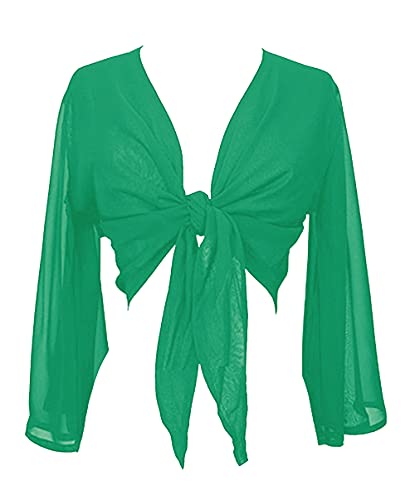Image of Indian Trendy Women's Flair Wrap Tie Top Chiffon Choli Blouse Belly Dance Gypsy Bolero Shrugs Cardigan