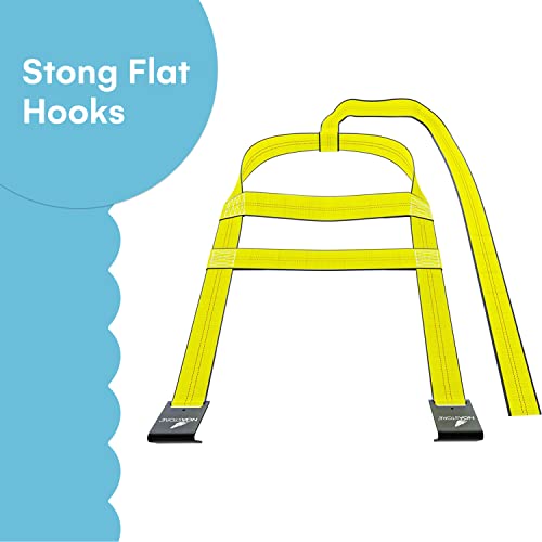 Noa Store Tow Car Dolly Straps - Adjustable Dolly Basket Straps with Flat Hooks - 3330 Lb Load Capacity Car Tow Dolly for Safe and Secure Vehicle Transport - Pack of 2 - Thumbnail 5