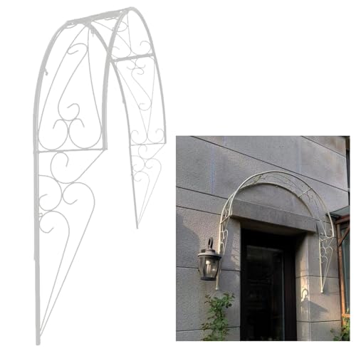Treillis mural pour plantes grimpantes au design arche en métal blanc