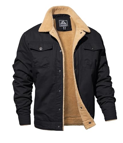 MAGNIVIT Men's Warm Jacket Sherpa Winter Botton...