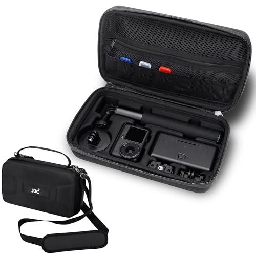 JJC Osmo Action 6 Carrying Case,EVA Hard Shell Bag for DJI Osmo Action 6 5 Pro 4 3 with 3 Micro SD Card Case & Shoulder Strap,Water Resistant Action6 Enhanced Essential Standard Combo Pouch for Travel