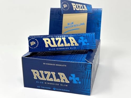 Rizla azul King Size Slim con papel de combustión limpia y lenta 5