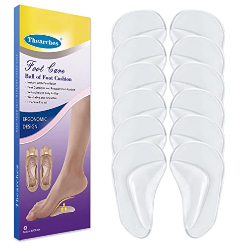 Thearches 6 Paires de Voute Plantaire Semelle Orthopédique, Silicone Gel Coussinets de Soutien,...