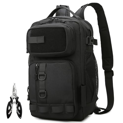 Ydmpro フィッシングバックパック - タックルスリングバッグ - 釣り道具バッグ ロッドホルダーとフィッシュプライヤー付き（Amazon）