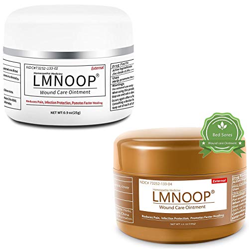 LMNOOPÂ® Bed Sore Cream, Organic Bedsore Ointment, Bed Sores Treatment, Fast Wound Healing & 24 hr Infection Protection Wound Care Ointment for BedSores, Pressure Sores, Diabetic & Venous Ulcers
