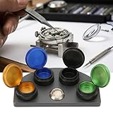 Watch Grease Cup Holders, 4 Dish Oil Cup Set, Professional Watchmaker Repair Tool, Oil Dipping Accessory for Watch Repairing