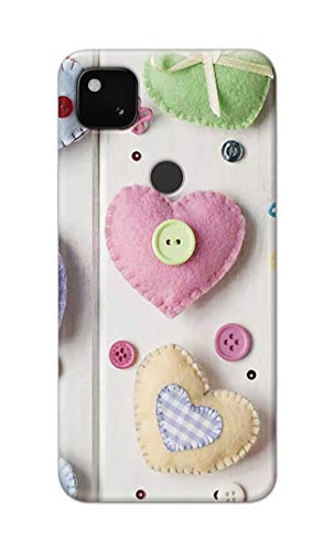Image of PRINTFIDAA Heart Shape Hard Back Cover for Google Pixel 4A (4G) Back Cover -(P6) KAT1010