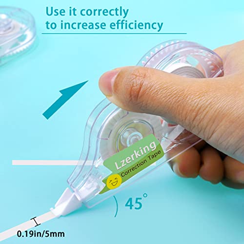 Lzerking Correct Correction Tape,White,32-Count,Transparent Dispenser Shows How Much Tape Is Remaining #TOP4