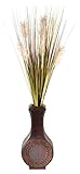 D & W Silks D&W Silks-Tall Onion Grass in Wooden Vase