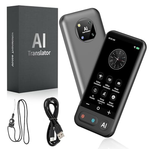Sprachübersetzungsgerät, KI-Übersetzer, ChatGpt AI Übersetzungsgerät mit Sprachausgabe, Sprachübersetzer, Offline-Übersetzer, Fotoübersetzer zum Lernen, Reisen (Z16A)