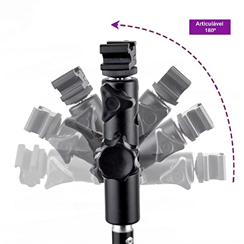 Suporte Holder Metal Versátil SPF-02 Sou Foto com Sapata Hotshoe Removivel Pino 1/4 para Sombrinha F