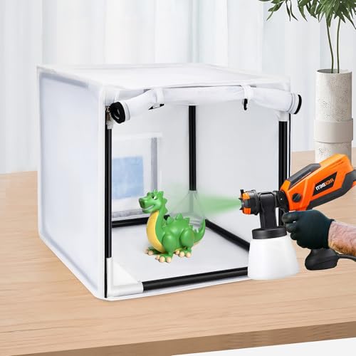 Cabine de pulverizador de tinta para aerografia, com filtro e cortina de 38 cm, ferramenta portátil