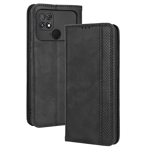 GOKEN Funda para Xiaomi Poco C40 Funda, Leather Folio Carcasa con Billetera, Magnética Premium PU/TPU Cuero FILP Case Cover con Soporte/Tapa Tarjetas (Negro) Cover