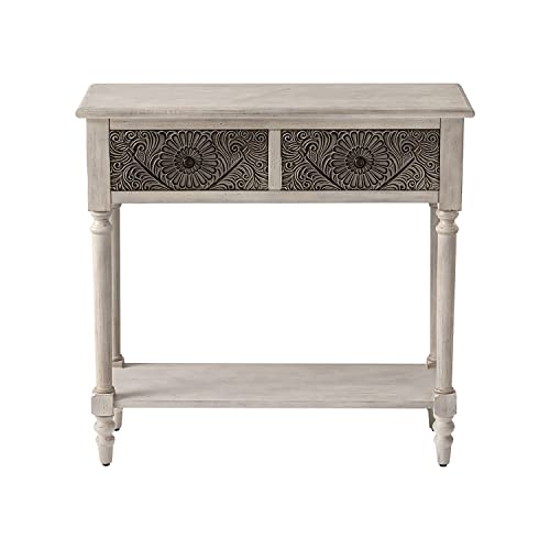 HOMPUS Console Table with 2 Drawers and 1 Shelf, Rectangular Narrow Entryway Table, Antique and Contemporary Accent Sofa Table for Living Room - Thumbnail 2