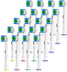 Qitizu Testine Spazzolino Compatibile con Oral b Spazzolino Elettrico, Testine di Ricambio per Pro Vitality Smart Genius AdvancePower (20 Bianco, 20 unità (Confezione da 1))