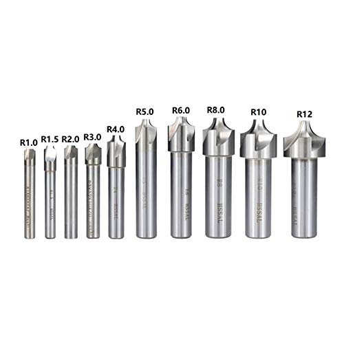 Verakee Yuhong-end mills Corner Rounding End Mill HSS Radius Milling Cutter CNC Router Bit, Industrial Grade (Cutting Edge Length : R4.0)