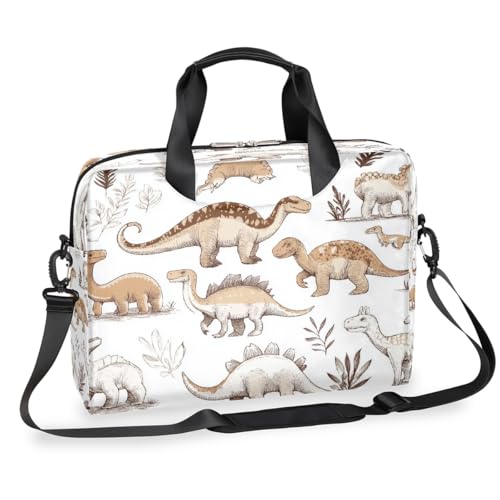 Mexpekil Bolso para laptop de dinosaurio antiguo para mujeres y hombres, 14, 15.6 y 16 pulgadas, acolchado, ligero, resistente al agua, bolsa de mensajero para el trabajo con correa ajustable