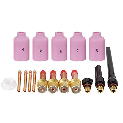 Welding Torch Nozzle,17Pcs WP-17/18/26 TIG Welding Torch Nozzle Gas Lens Collet Back Welding Torch Parts,Nozzle TIG Back Cup Kit,Welding Nozzle Torch Tip Holder