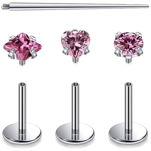 Tkzndnm Titanium Flat Back Nose Studs