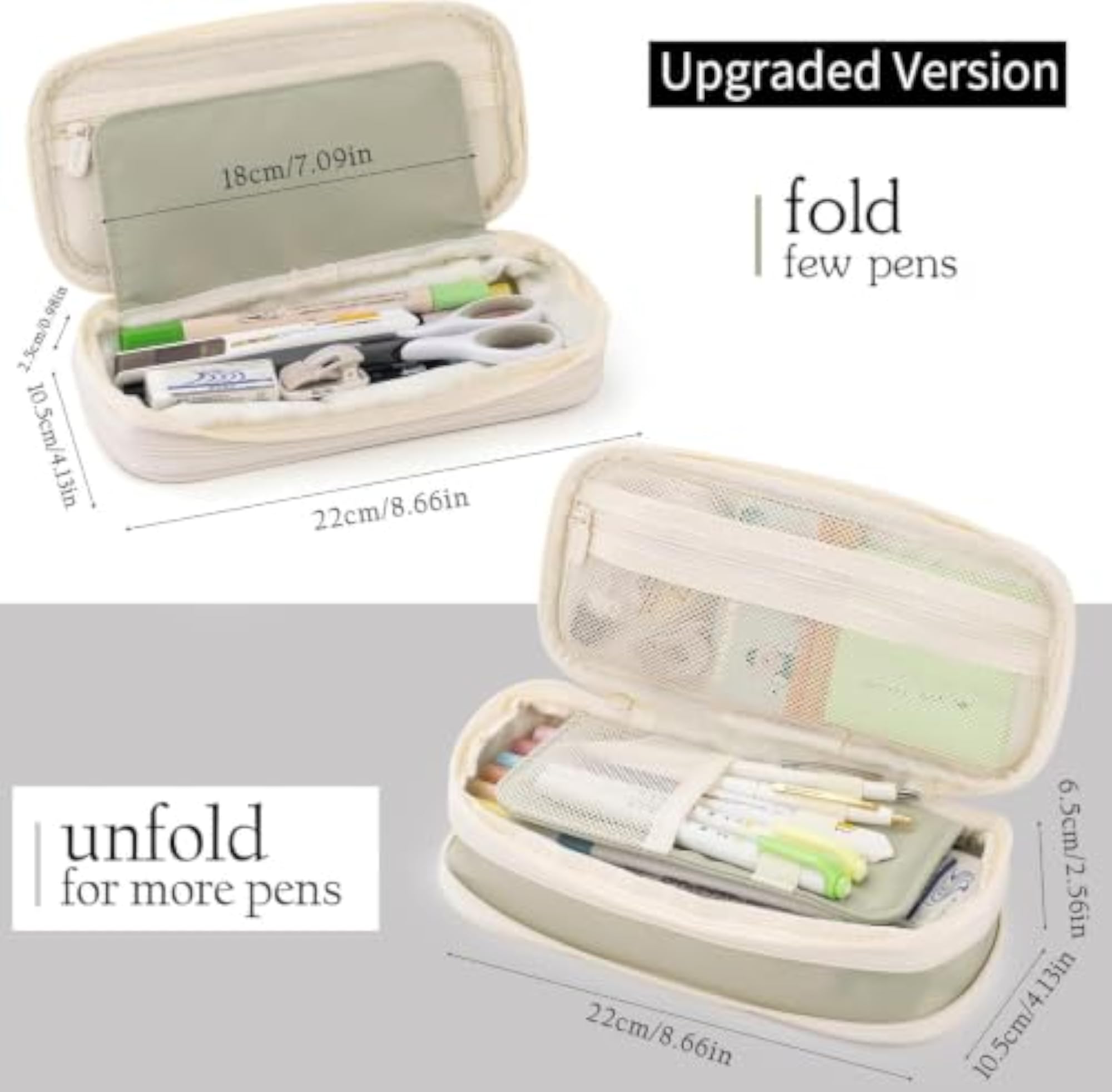 Big Capacity Polyester Pencil Case, Large Pouch for School