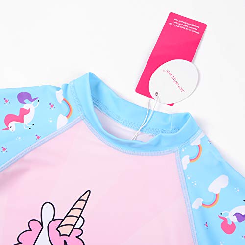 Image of JerrisApparel Toddler Girls Unicorn Swimwear Two Pieces Rash Guard Swimsuit Set Surfing