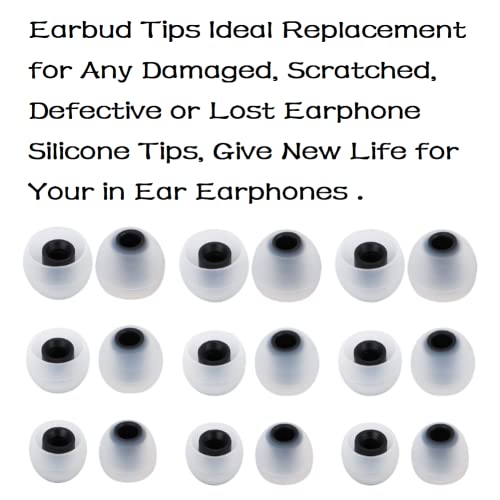 Image of Earbuds Replacement Tips Silicone Earbud Tips Ear Gels Fit for Inner Hole from 3.8mm - 5.1mm Earphones 9 Pairs S /M /L Clear Black