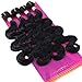 ZHENLISI Body Wave Synthetic Hair Weave 4 Hair Bundles Deals 16 18 18 20 Inches Quick Weave Hair Bundles Color 1B Black Synthetic Hair Weft