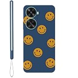 KARTXITAI Cover Compatibile con HUAWEI nova 12 SE, Faccina sorridente motivo Custodia con morbida in Silicone TPU con Assorbimento degli Urti e Anti-Graffio-Blu 1