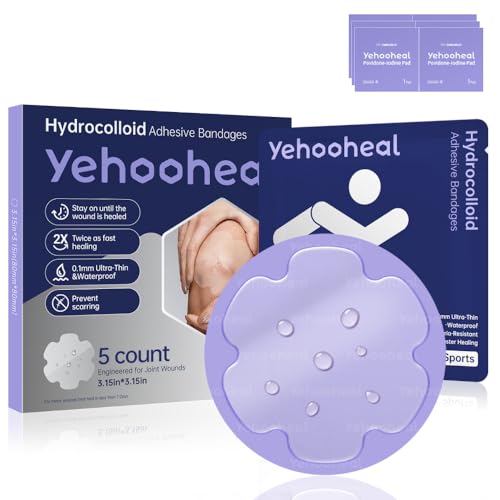 yehooheal Hydrocolloid Adhesive Bandages Dressing,0.004inch Ultra-Thin Skin-Like Waterproof Faster Healing