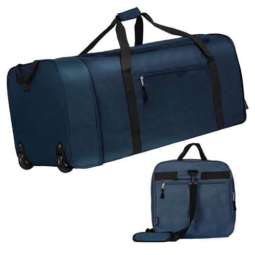 Finnhomy 100L Foldable Rolling Duffel Bag with 2 Wheels, Lig