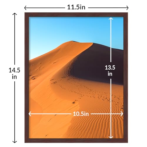 Image of LaVie Home 11x14 Picture Frame for Wall Display, 11x14 Brown Picture Frame with HD Plexiglas, 11 x 14 Poster Frame 1 Pack, Display Frame for Vertical or Horizontal, Classic Collection