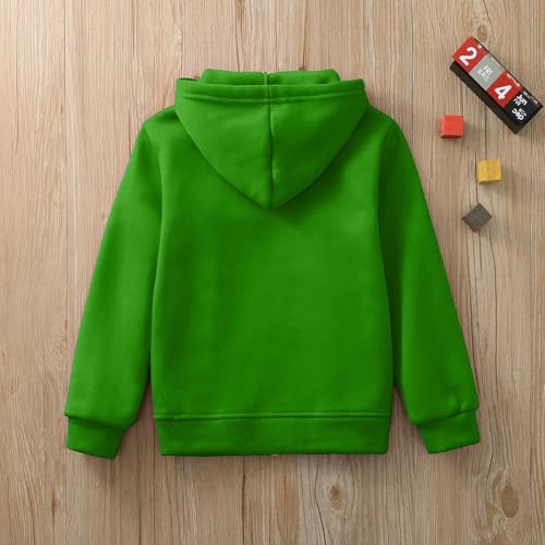 Toddler Casual Sweatshirt Zip Up Hooded Sports Jacket with Pocket Kids Boys Girls Athletic Hoodie Green 5-6 Years Kids 4Th of July Shirt3