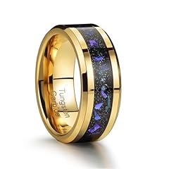 8mm gold tungsten galaxy