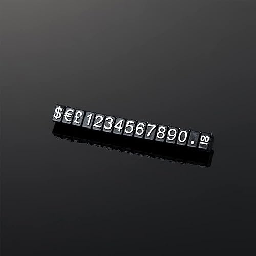 Mollytek 10 juegos de cubos de visualización de precios, etiqueta de precio ajustable para joyería, soporte de contador, número de letras, dólares,