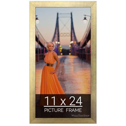wallsthatspeak 11x24 Gold Picture Frame for Puzzles Posters Photos or Artwork