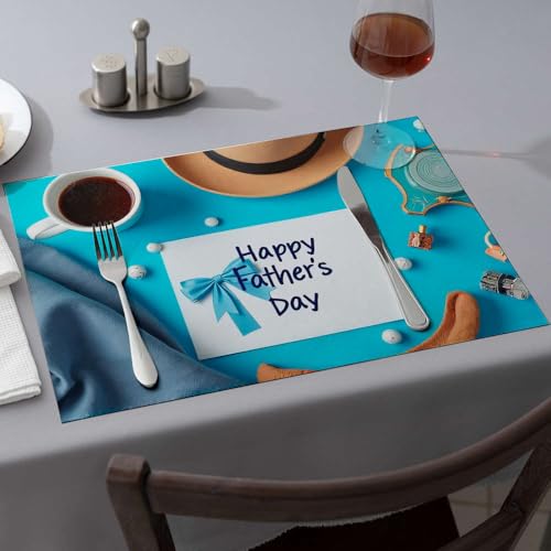Sets de table de Pâques Happy Father's Day lot de 6 pièces lavables - 2