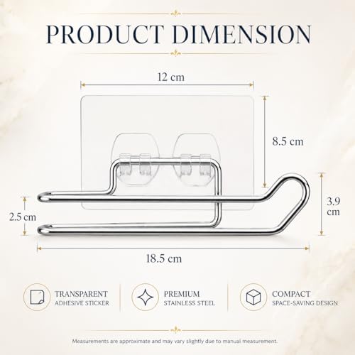 Image of Toilet Paper Roll Holder for Bathroom Tissue Paper Holder Toilet Tissue Rolls Holder Self Adhesive Toilet Paper Roll Holder Bathroom Tissue Roll Holder for Bathroom(Pack of 2)