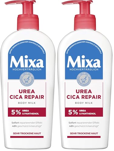 Mixa Urea Cica Repair Lait corporel apaisant et protecteur à l'urée et au panthénol pour peaux très sèches Haute tolérance 250 ml (Lot de 2)