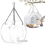 Biluer Comedero Pájaros para Ventana 1PCS Comedero Pájaros de Acrílico Comedero Pajaros Exterior para Ventana para Ventana, Regalos Originales para Amantes del Jardín (Circular)