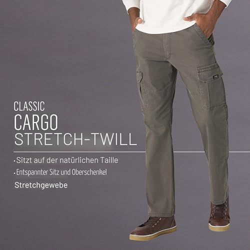 Wrangler Authentics Pantaloni Cargo Elasticizzati da Uomo Casual, Verde Oliva., W34 / L32 - 8