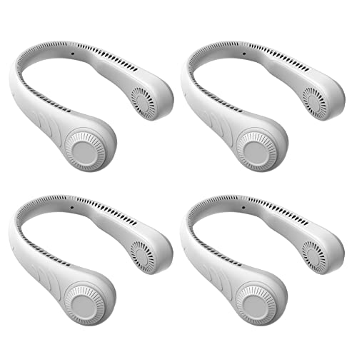Ventilateur tour de cou rechargeable 4000 mAh USB blanc x4