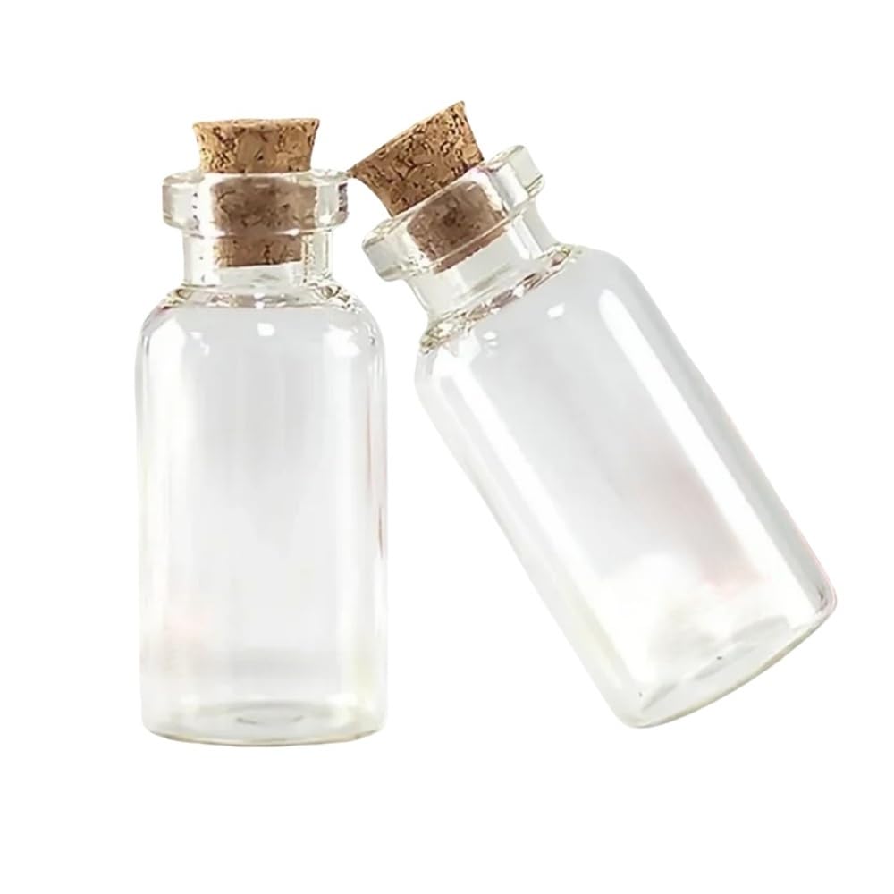 GOCENJIU Small Storage Vial 10pcs Cork Mini Glass Vials Bottles Clear for DIY Decoration, Small Jars with Stoppers
