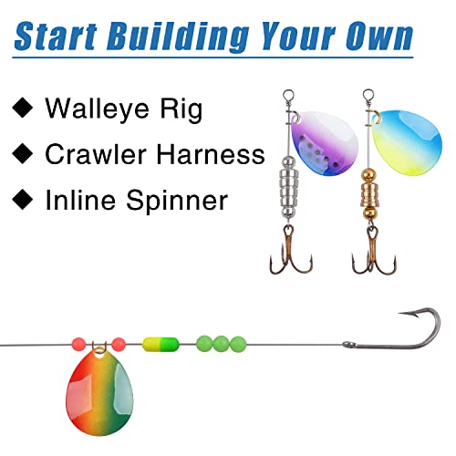 Colorado Spinner Blades Spinner Blades For Lure Making Kit, 25/60Pcs Fishing Blades Diy Fishing Lure Making Supplies Inline Spinnerbait Walleye Rigs Mixed Colors Trout Crawler Harness Bullet Lures #TOP5