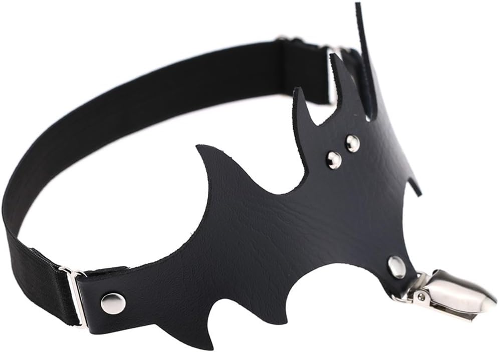 Gothic Adjustable Leg Ring Garter with Buckle Anti-Slip Clips Halloween Cosplay Accessory for Women
