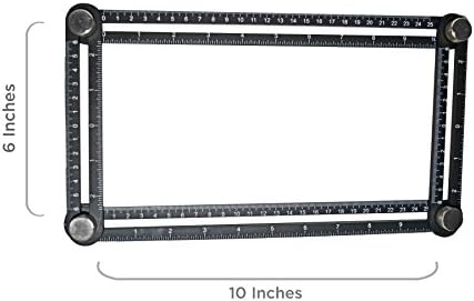 Heavy Duty Multi-Angle Measuring Ruler, Template Tool, Premium Aluminum Alloy Four-Sided IN & CM Yardstick, flooring tool, bricks, lumber, roofs, craft & artwork and more, "Kris Tools", Get Yours Now!